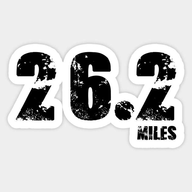 Distressed 26.2 Miles Full Marathon Race Long Distance Runner Sticker by charlescheshire